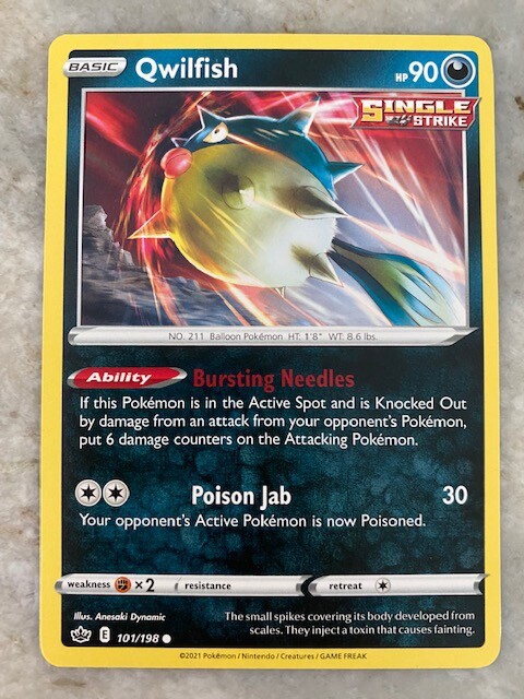Pokemon TCG Qwilfish Card Chilling Reign 101/198 Common NM