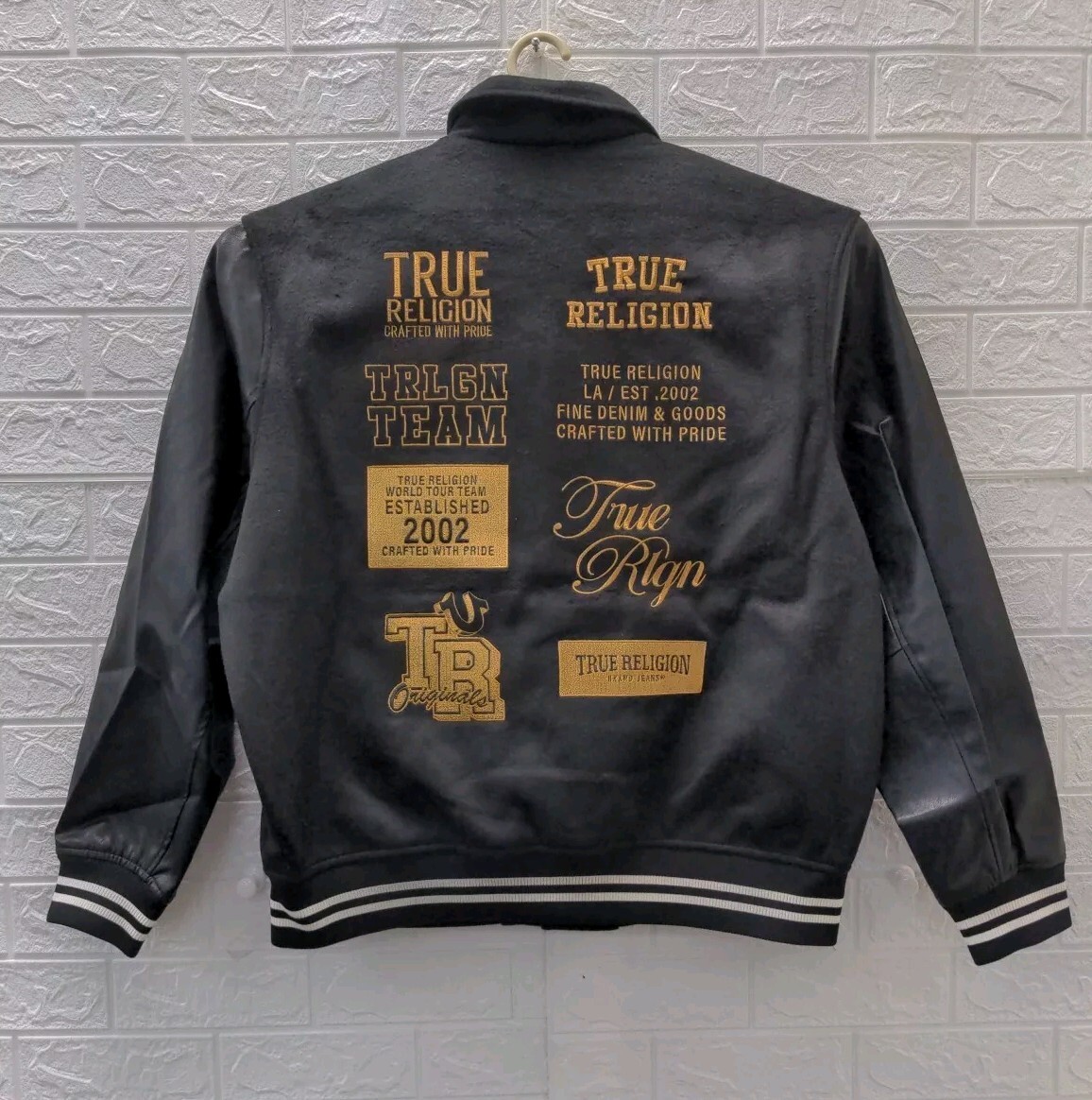 New True Religion Men's TR02 Varsity Black Jacket Sz. XL | eBay