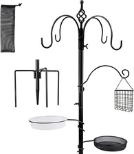 Premium Bird Feeding Station Kit, 77" x 19" Bird Feeder Pole, Deluxe Multi Fe...