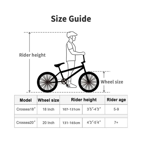 Crossea 18 20 Inch Freestyle BMX Bike for Over 5 Years Old Kids and Beginner-... - Picture 4 of 6