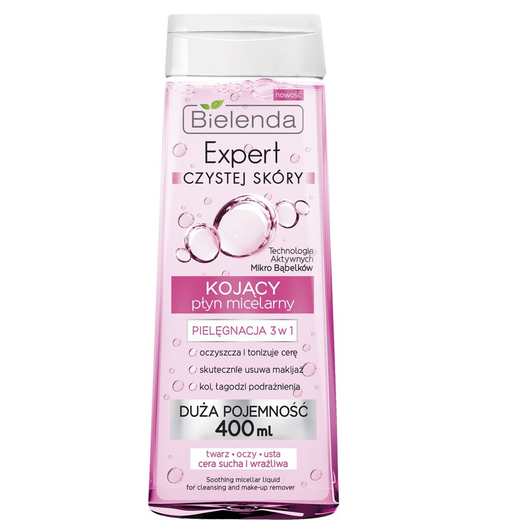 Bielenda Expert Clean Skin 3in1Soothing Micellar Water  Make Up Remover 400ml