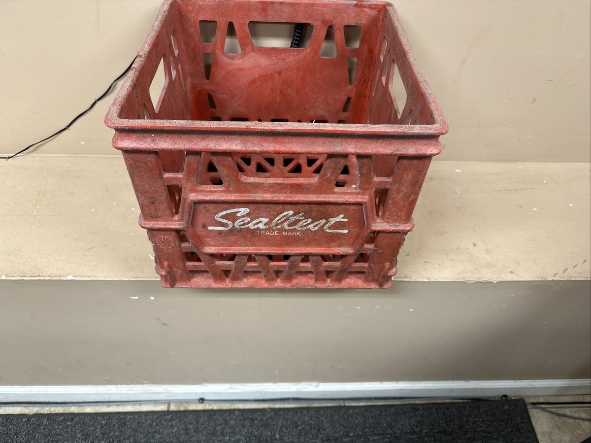 【USA vintage】Sealtest ミルククレート　アメリカ ビンテージ VINTAGE SEALTEST MILK CRATE RED AMOCO STRUCTO-CELL MADE IN USA