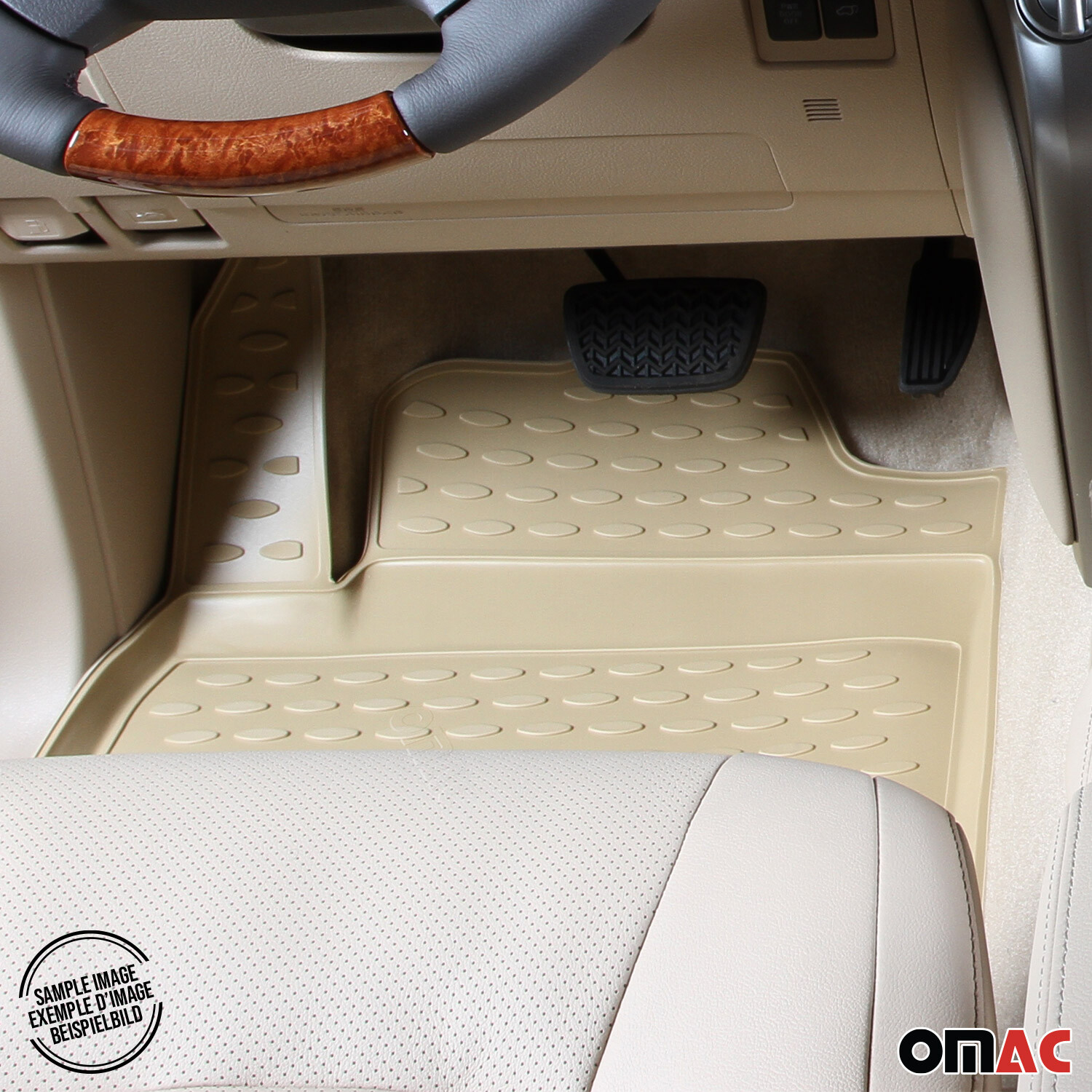 OMAC Floor Mats Liner for Volvo XC60 20102017 Beige TPE AllWeather 4