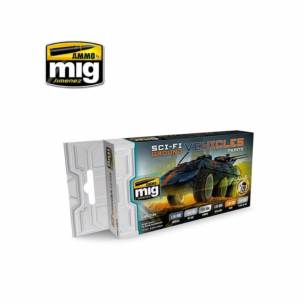 AMMO by Mig Jimenez Sci-Fi Ground Vehicles Acrylic Paint Set - 6 Bottles (17ml)