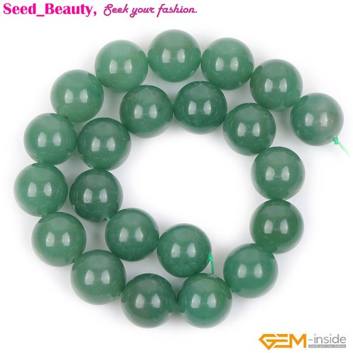 Natural Green Aventurine Jade Stone Round Loose Beads Jewelry Making Strand 15" - Picture 16 of 47