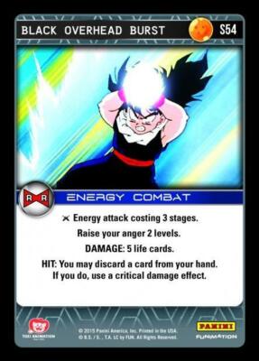 DBZ Dragon Ball Z TCG Card Panini Evolution S54 Black Overhead