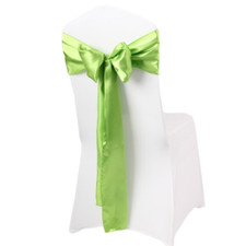 Apple green satin chair sash chair tie bows ribbon wedding birthday party decor