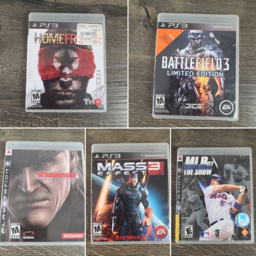 PS3 Zestaw 5 gier Home Front Mass Effect 3 Battlefield 3 Metal Gear Solid 4 MLB - Zdjęcie 1 z 20