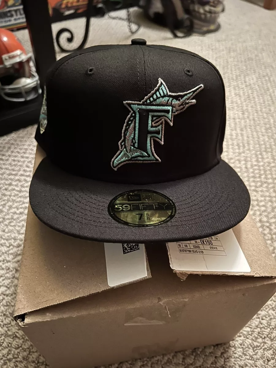 Lids Hat Drop MLB Color UV 59Fifty Black Mint Florida Marlins 7 5