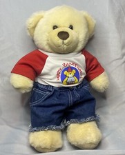 Build A Bear with Birthday Shirt and Jean Shorts.. Great Condition.,