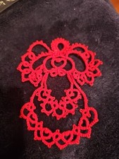 Tatting Tatted Angel made with Red size 10 thread
