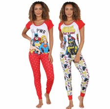Marvel Loungewear Pyjamas Set Womens Ladies PJ Top Bottoms Cotton UK Size 8-22