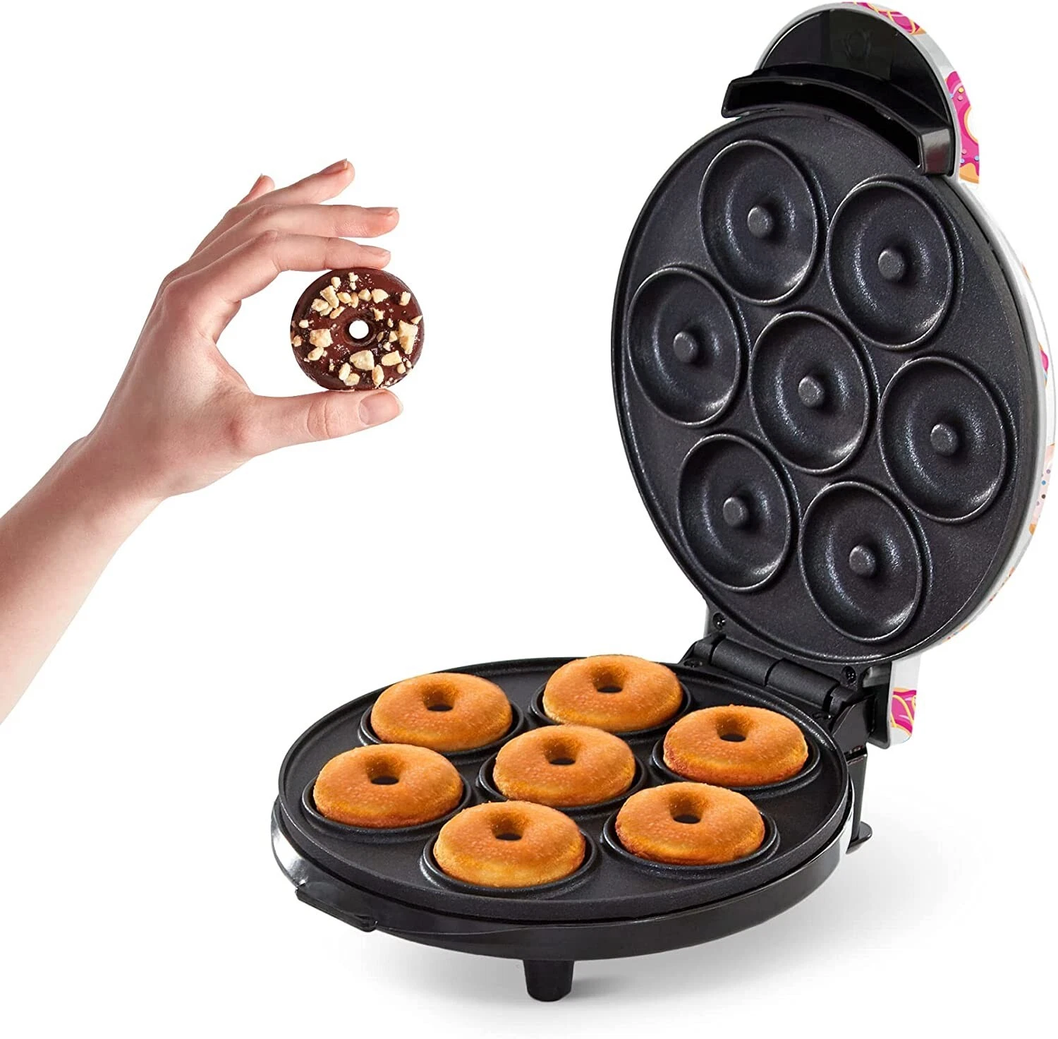 Maquina Para Hacer Donas Cocina Reposteria Antiadherente Y Recetario 7 Minidonas