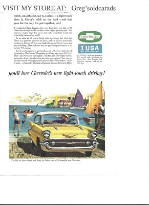 Original 1957 Chevrolet Bel Air  print ad:  ''You'll love C's new light-touch....