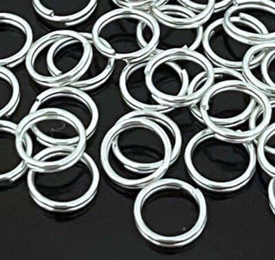50 Split Rings Silver Pewter 6mm JUMP RINGS Splitring 