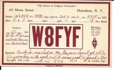 QSL 1933 Hamilton  New York    radio card