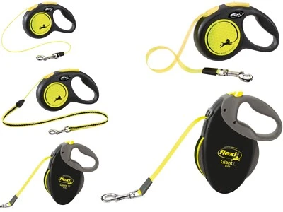 flexi® Seil/Gurt NEONGELB Hundeleine Flexileine Rollleine Automatik Giant Prof.