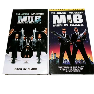 Men In Black I  II Tommy Lee Jones Will Smith Sci Fi Comedy Bundle VHS Tapes