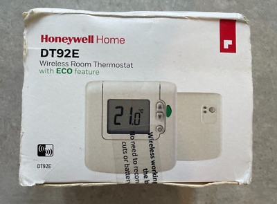 Honeywell Home DT92E Digitales Funk-Raumthermostat mit Eco-Taste DT92E1000