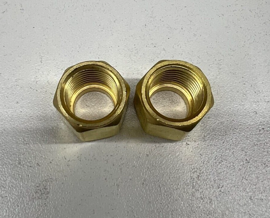Lot of 10) 7/16" Brass Tube O.D. Compression Nuts 300 PSI 65°F to 250°F Threaded - Image 2 of 2