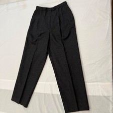 Talbots Women Vintage Pleated Wool Lined Pants Dark Gray Heather Sz 10