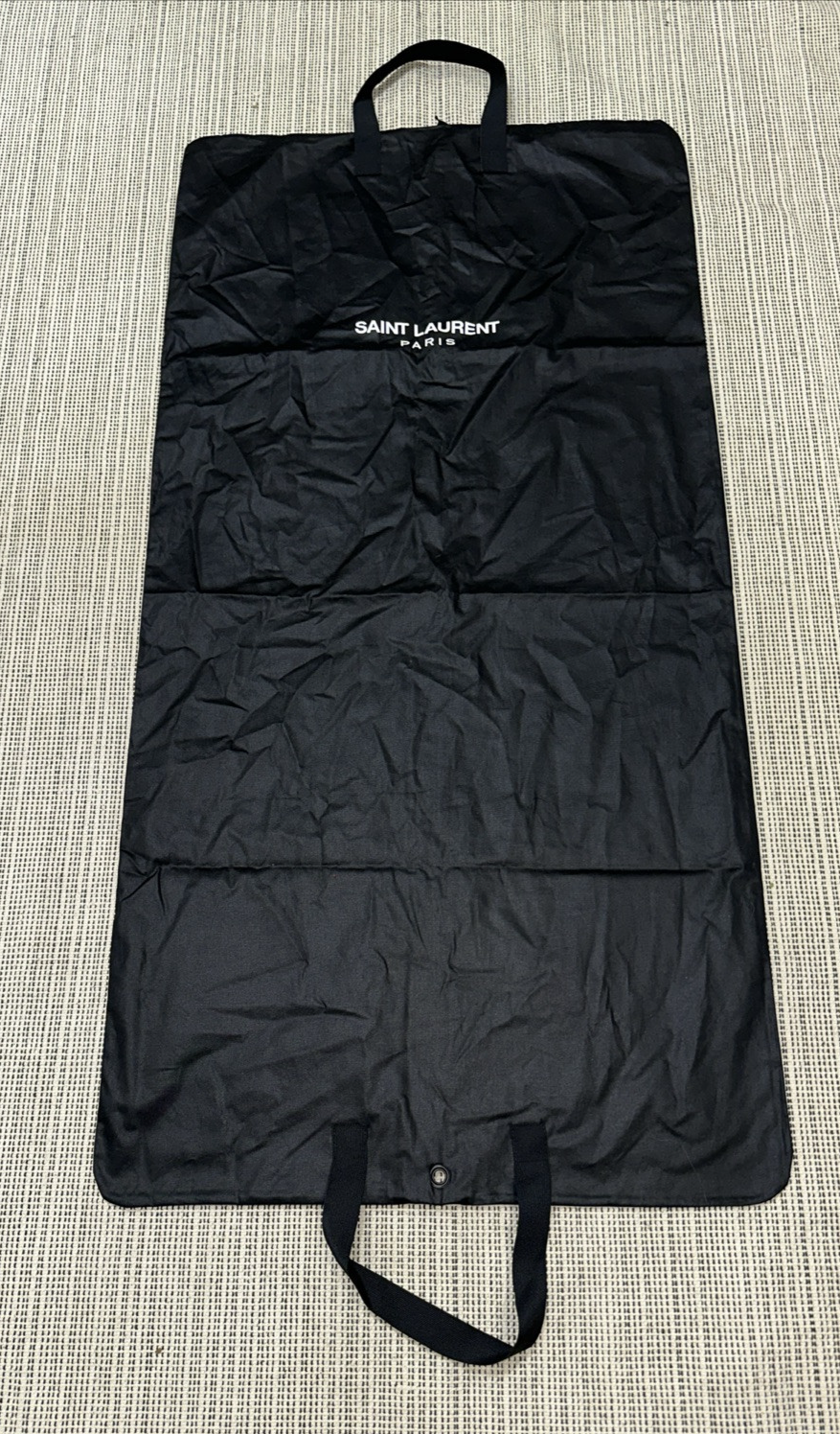 Saint Laurent Sacchetto Porta Indumenti Cotone Nero Sacchetto Antipolvere Viaggio 46” x 23”