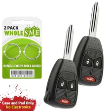 2 Replacement For 2006 2007 2008 2009 Dodge Ram Key Fob Remote Shell Case