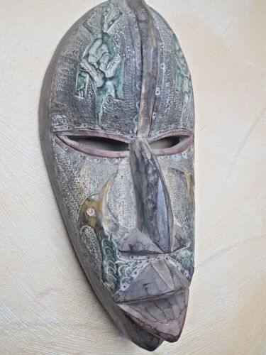 Antike Maske Afrika Holzfigur Holzmaske wood mask masque  - Bild 1 von 10