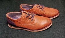 Max Jake Oliver Boys Dress Shoes Size 4M Brown Navy Formal Casual Shoe