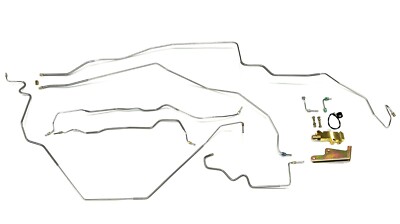 Complete Stainless Steel Prebent Brake Line Kit For Power Disc. Valve Included
