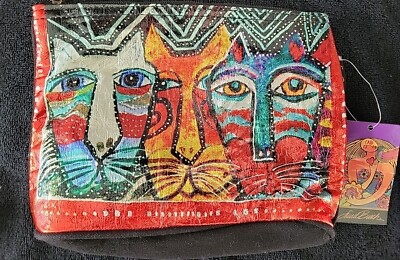 Laurel Burch Foil Cat Cosmetic Bag New Old Stock