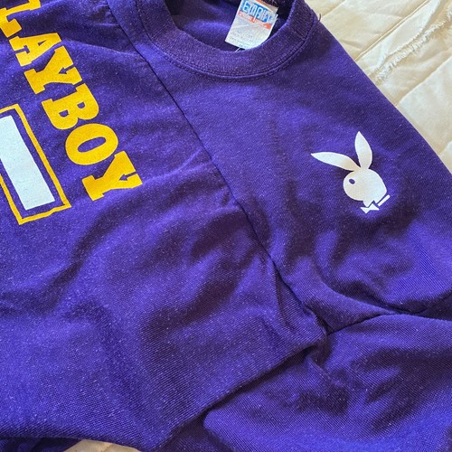 Playboy Langarmshirt Herren 46 48 XL WMMS Bussard Cleveland 1980er Jahre Vintage - Bild 10 von 11