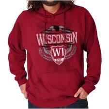 Wisconsin Traditional Tourist Travel Souvenir Adult Long Sleeve Hoodie Sweatshir