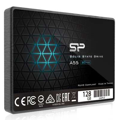 Silicon Power 128GB SSD 3D NAND A55 SLC Cache Performance Boost SATA III 2.5''...