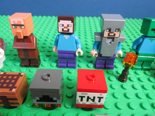 lego MINECRAFT STEVE minifigure VILLAGER CREEPER SNOW GOLEM BUNDLE set 3070 - Picture 4 of 7