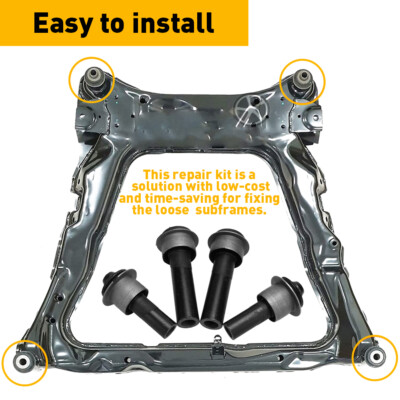 4PCS Front Subframe Crossmember Bushings Kit Durable Fits 08-15