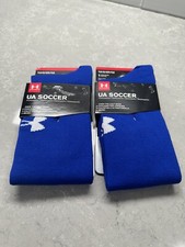 "2" Pairs Under Armour UA Team Socks Over the Calf Youth Size 13.5-4.5 Blue