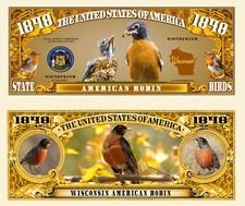 OUR WISCONSIN AMERICAN ROBIN NOVELTY NOTE AND BILL (2 EA)