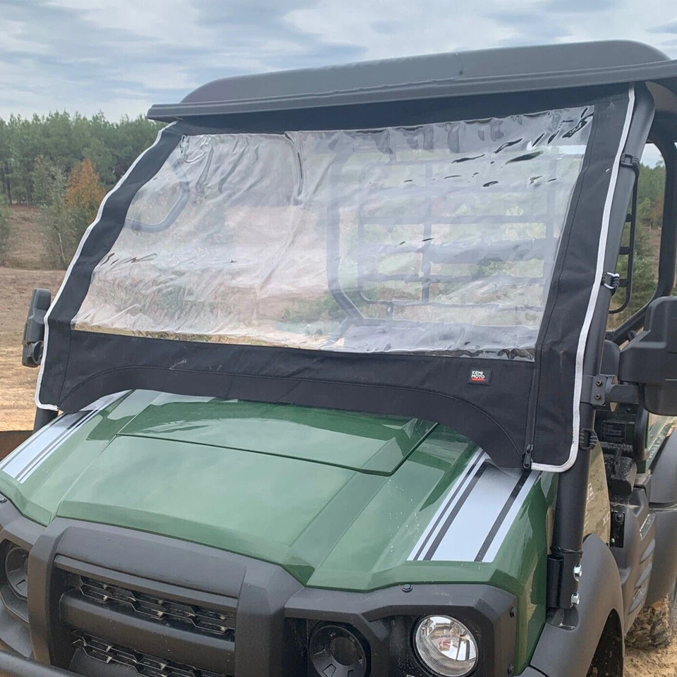 UTV Front Windshield Soft Window For Kawasaki Mule 600 /610 /610 4x4 2015-2019 - Image 3 of 4