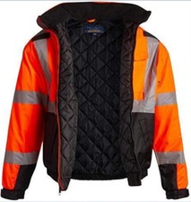New ANSI/ ISEA Class 3 High Visibility Safety Jacket Waterproof Outdoor Coat 4XL