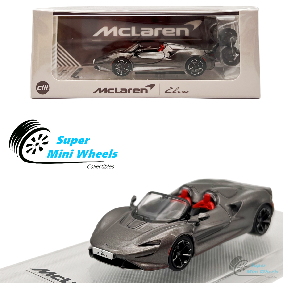 CM-Model 1:64 Mclaren Elva (Metallic Gray) with Extra Wheels | eBay