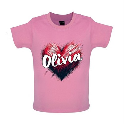 Love Heart Olivia Baby T-Shirt Babygrow Singer Lyrics Rodrigo Fan Tour