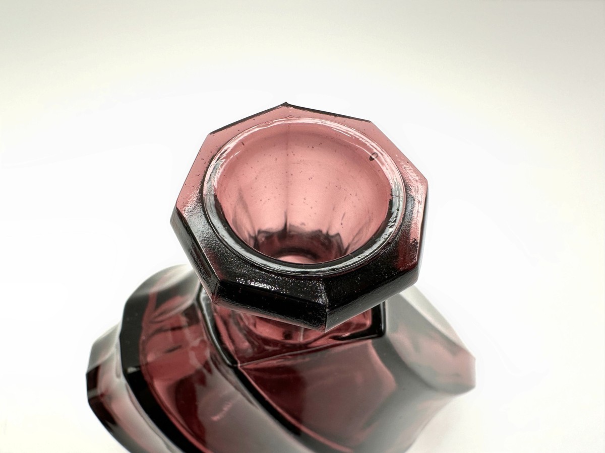 Josef Inwald Art Deco Amethyst Pressed Glass Decanter Set Orig
