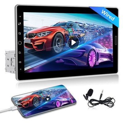 10Zoll Single 1DIN FM RDS Radio Wired CarPlay Android Auto Mirror Link Bluetooth