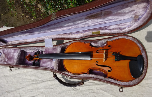 Alte Geige Violine Full Size ca. 59,5 cm Zettel G. Apparut