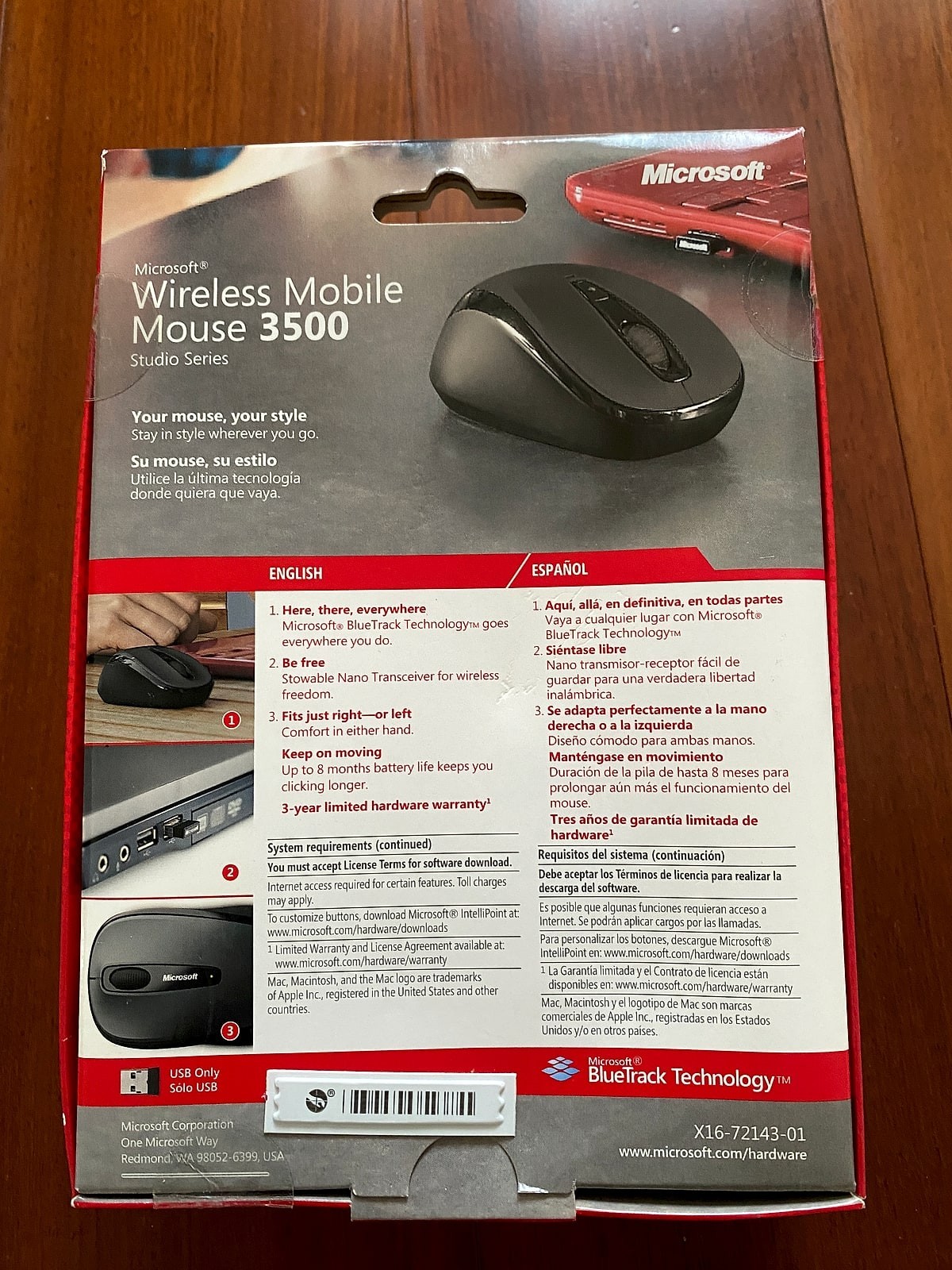 Mouse inalámbrico Microsoft Wireless Mobile Mouse 3500 Studio Series Negro GMF-00030 BlueTrack (NUEVO), imagen 2