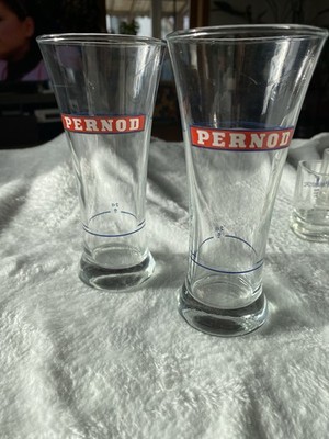 2er Set Pernod Gläser Longdrink Glas Barware Sammlerstück 147mm Retro