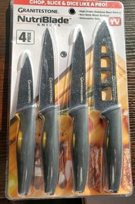 Granitestone Nutriblade Knives Set - 4 Pieces (as Seen On Tv)  NEW 