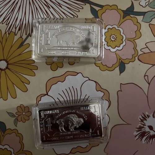 (2) 1 Oz German Silver Buffalo Bars Including Case With Low Reserve 2 Bars Total