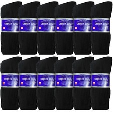 3-12 Pairs Health Circulatory Crew Cotton Diabetic Socks White 9-11 10-13 13-15